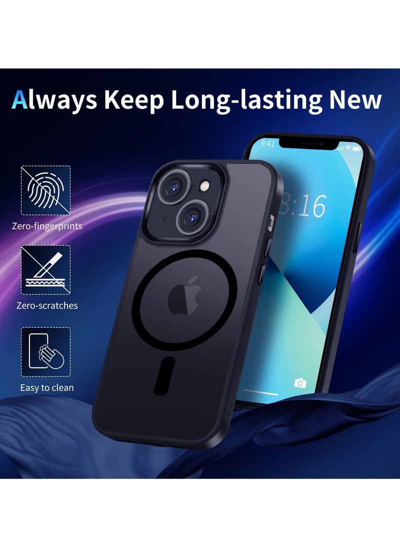 TEAM LUXURY iPhone 13 MagSafe Case Cover Slim thin Anti-Yellow Shockproof Protection Hard Scratch-Resistant Back Military-Grade Clear Case for Apple iPhone 13 - Black - Image 5