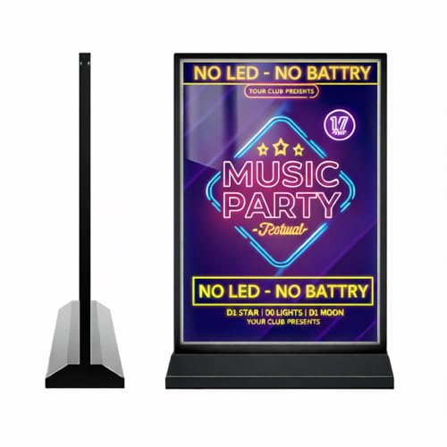 CLOUDHOME Abs Sign Holder Table Sign Holder Double Sided A4 Size Clear Plastic Desktop Display Holder Menu Stand Sign Holders for School, Office, Hotel, Party (NO LED and NO Battery Not A Light Box) - Image 1