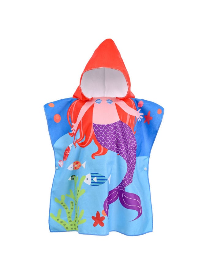 شارب منشفة حمام للأطفال مع قلنسوة مطبوعة بالرسوم الكرتونية، منشفة استحمام للطفل، منزلية، تمتص الماء، مقاومة للرياح، دافئة، رداء حمام - Image 1