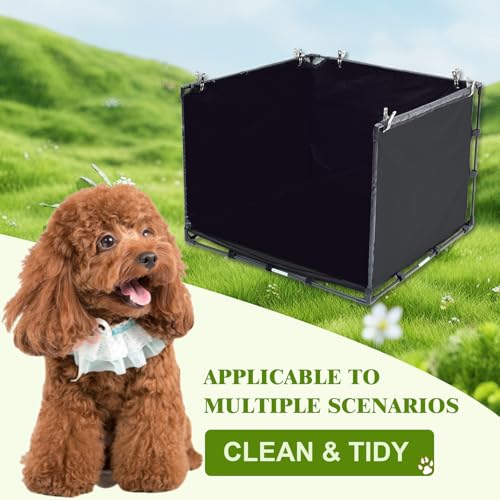 OCMML Dog Litter Box Indoor for Small DogsPuppy Pee Pad Holder with High Walls236223621772NoSpill Pee Pad Holder with Foldable Pet ToiletEasy Clean Puppy Litter Box for Dogs Small - Image 3