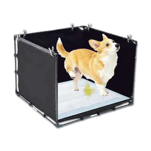 OCMML Dog Litter Box Indoor for Small DogsPuppy Pee Pad Holder with High Walls236223621772NoSpill Pee Pad Holder with Foldable Pet ToiletEasy Clean Puppy Litter Box for Dogs Small - Image 1