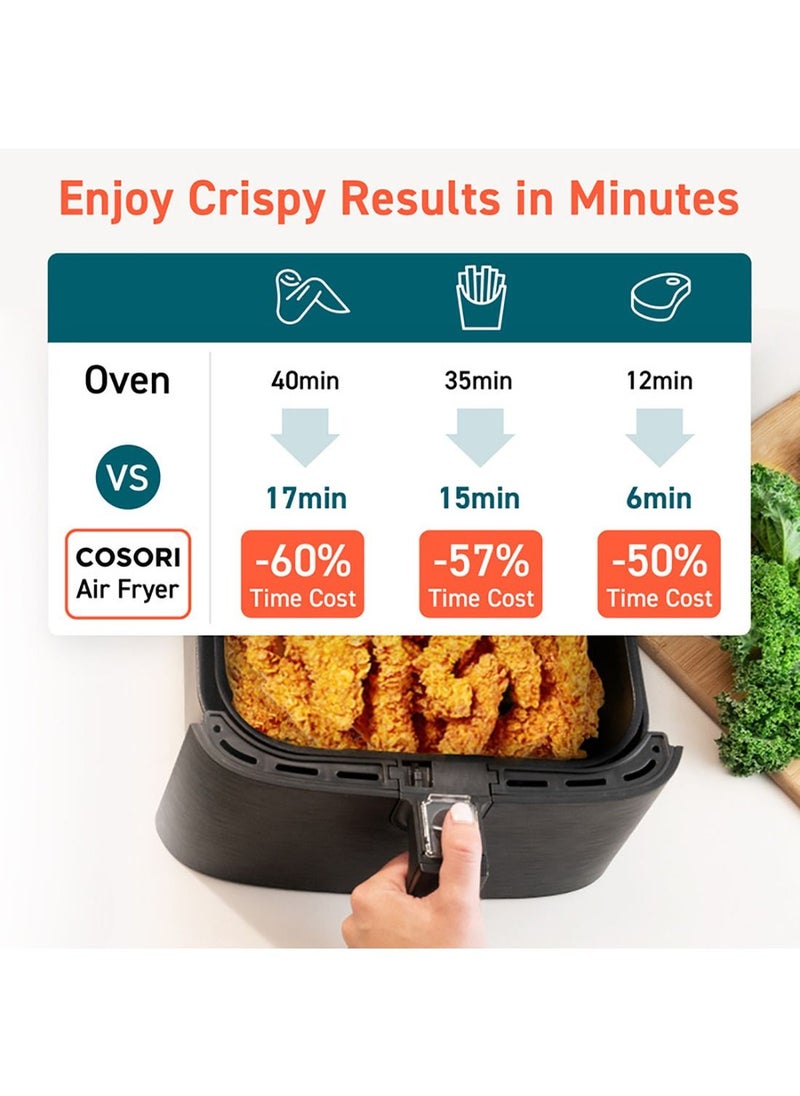 COSORI - COSORI Air Fryer CP158 Large 5.5L LED Touch Digital Screen With Free Recipes Cookbook Non-Stick Basket - Image 1