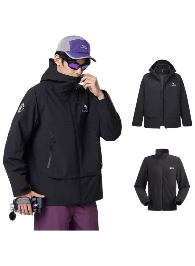 camel Men'S Outdoor Jacket, 3-In Windproof And Waterproof Coat For Men And Women, Hiking Outerwear, Men'S M34Ca49650 - Image 1