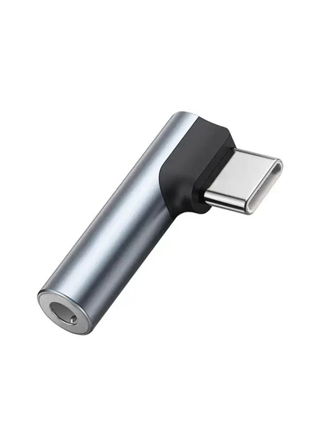 محول صوتي من USB-C إلى 3.5 مم باللون الرمادي مع شريحة DAC يعمل بدون شحن - Image 4