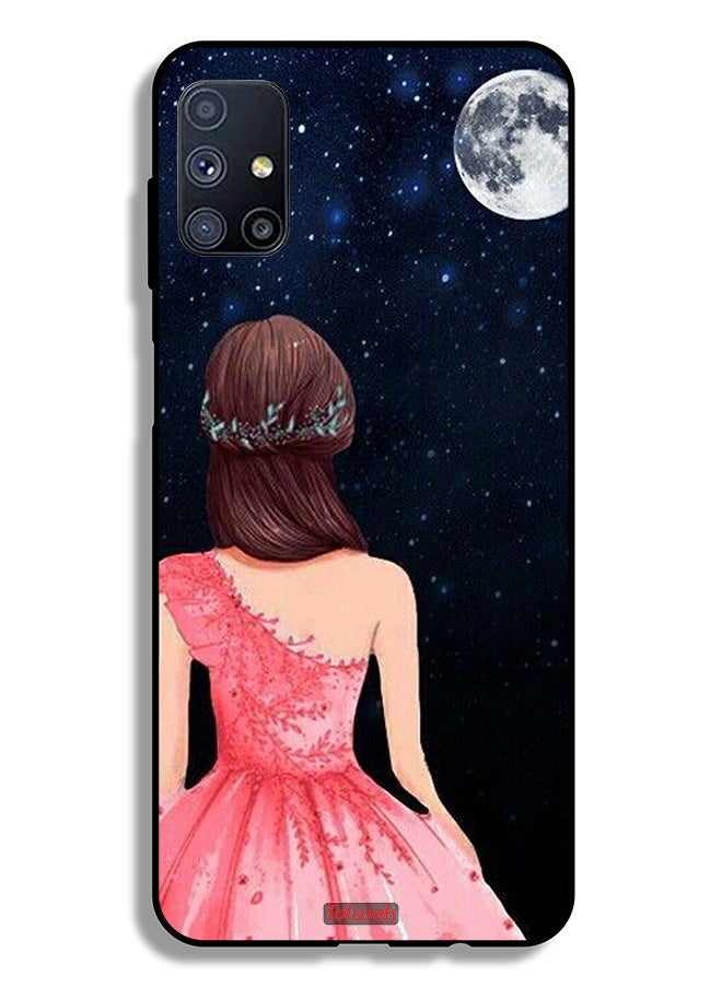 Tolwak غطاء حماية لهاتف Samsung Galaxy M51 برسومات فتاة وقمر  - Image 2