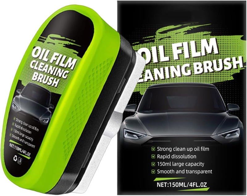 Oil Film Cleaning Brush for Car - Precise Dirt Removal | Oil Film Cleaner Brush for Automotive Window,for Front Windshield Bathroom Mirror Rain Days Sedan RV Caravan Minivan - Image 1