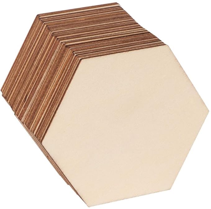 Manas Impex Hexagon Premium MDF Pine Wood 400 MM MDF Boards for Art and Craft - 2 mm Thickness Unfinished Square Wood Slices for Resin Art, Mandala Art,Pyrography, Painting (40 cm x 40 cm ) (Pack Of 2)  - Image 1