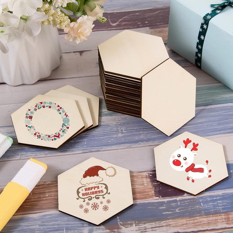 Manas Impex Hexagon Premium MDF Pine Wood 400 MM MDF Boards for Art and Craft - 2 mm Thickness Unfinished Square Wood Slices for Resin Art, Mandala Art,Pyrography, Painting (40 cm x 40 cm ) (Pack Of 2)  - Image 4