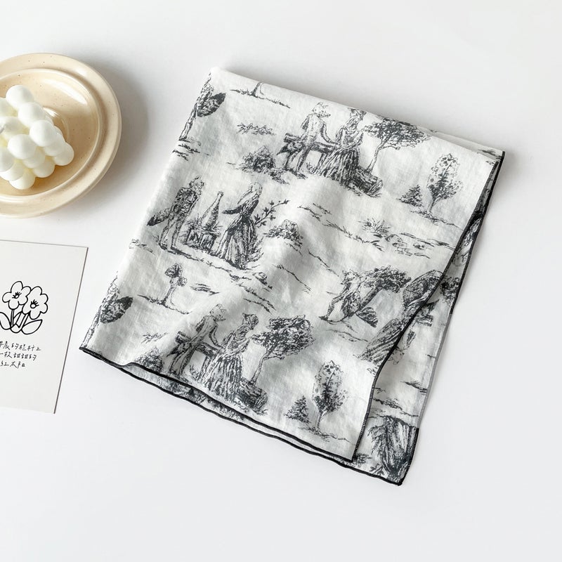 Ladies Spring Cotton Scarf Cashew Print Qm5804-fox Gray