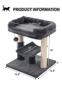 Hoopet Hoopet cat Tree Tower,cat Scratching Post for Indoor Cats,Featuring with Super Cozy Perch,Cat Self Groomer and Interactive Dangling Ball Great for Kittens and Cats  - Image 3
