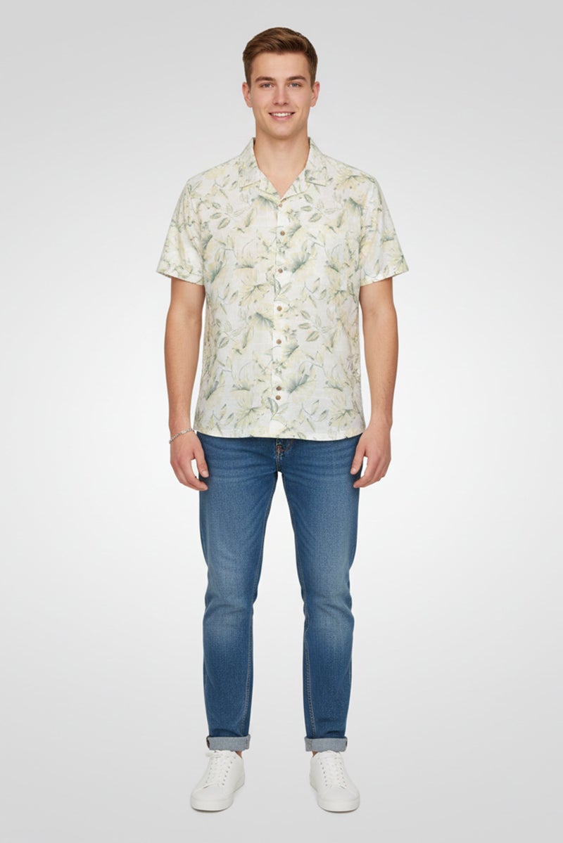 Threadbare Men Regular Fit Short Sleeve Allover Print Casual Shirt, Multicolor - Image 1