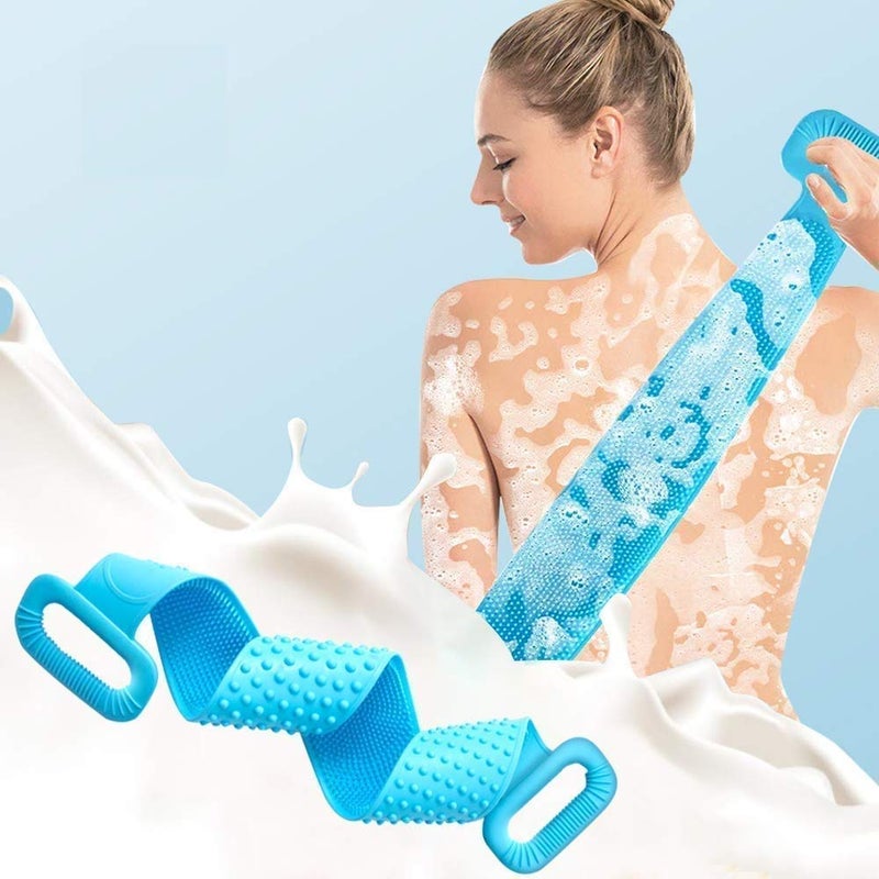 AHCS Bath Brush Bathing Belt Body Wash Brush Back Scrubber Body Washer For Dead Skin Removal For Men Women Kids Unisex (Multicolor) - Image 3