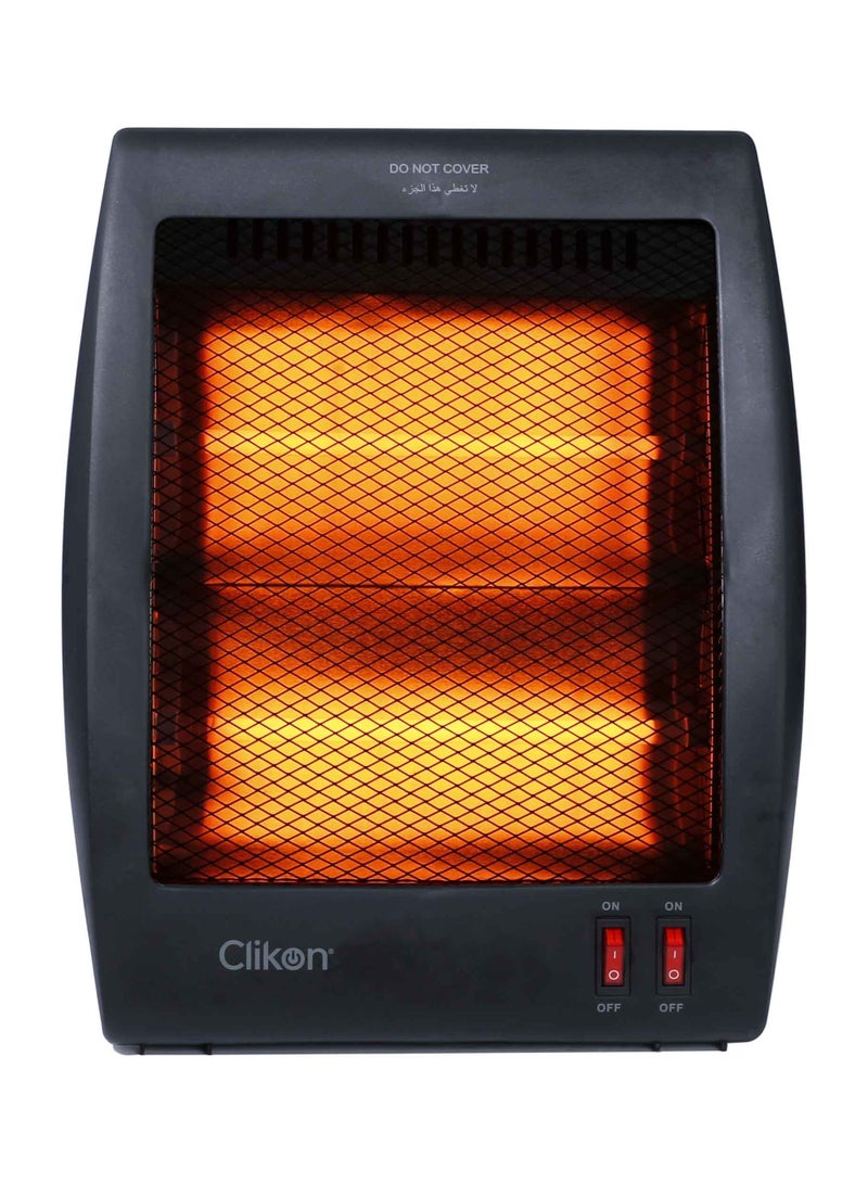 Clikon 800W Halogen Room Heater - Stylish Red Design for Instant Warmth 800 W CK4235 black - Image 2