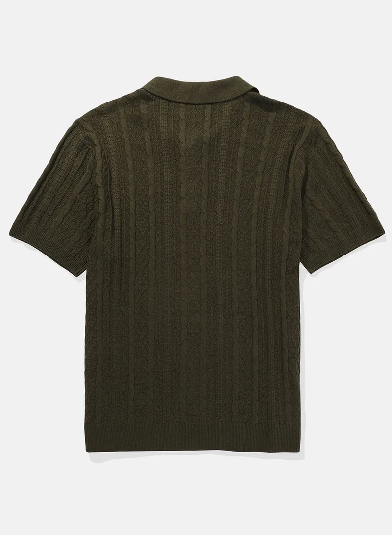 امريكان ايجل Textured Polo Neck Sweater
