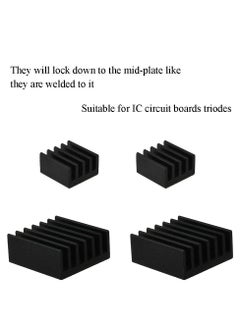 KASTWAVE 20pcs Heat Sink Mini Radiator Dissipate Heat Thermal Cooling Lower Temperature Easy to Install for PI IC CPU Chipset Raspberry Stepper Board Aluminum Black Assortment  - Image 4