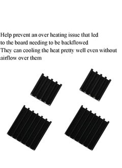 KASTWAVE 20pcs Heat Sink Mini Radiator Dissipate Heat Thermal Cooling Lower Temperature Easy to Install for PI IC CPU Chipset Raspberry Stepper Board Aluminum Black Assortment  - Image 3