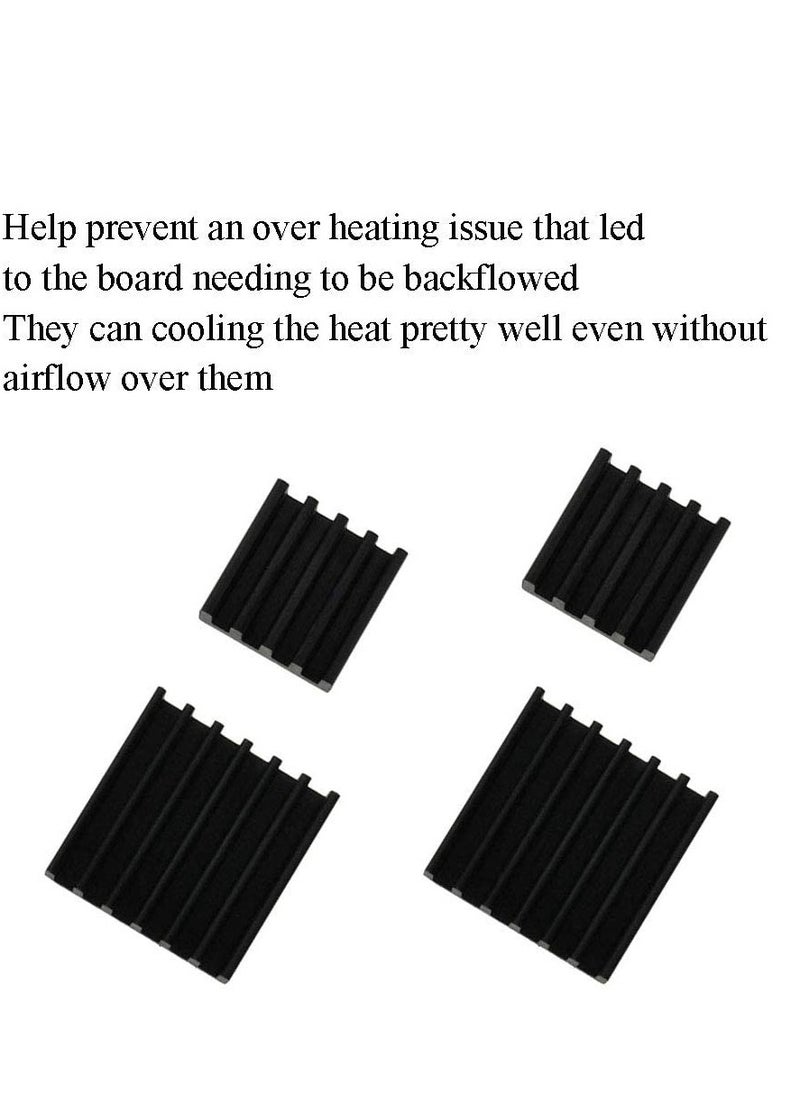KASTWAVE - 20pcs Heat Sink Mini Radiator Dissipate Heat Thermal Cooling Lower Temperature Easy to Install for PI IC CPU Chipset Raspberry Stepper Board Aluminum Black Assortment - Image 1