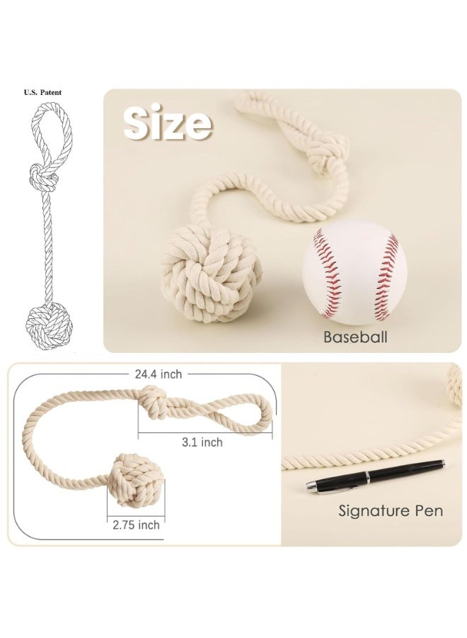 Curtain Tiebacks 2 Pack, Curtain Ties, Curtain Holders for Wall Drapes, Curtain Holdbacks, Handwoven Cotton String Tie Ball for Curtains Pull Backs - Image 2