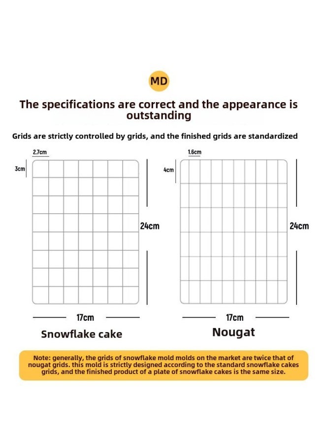 Generic - Snowflake Crisp Mold Nougat Special Live Bottom Cooling Shaping Plate Handmade DIY Material Household Baking Tool-Specifications: Living Bottom 2-piece Set-Color:Transparent - Image 1
