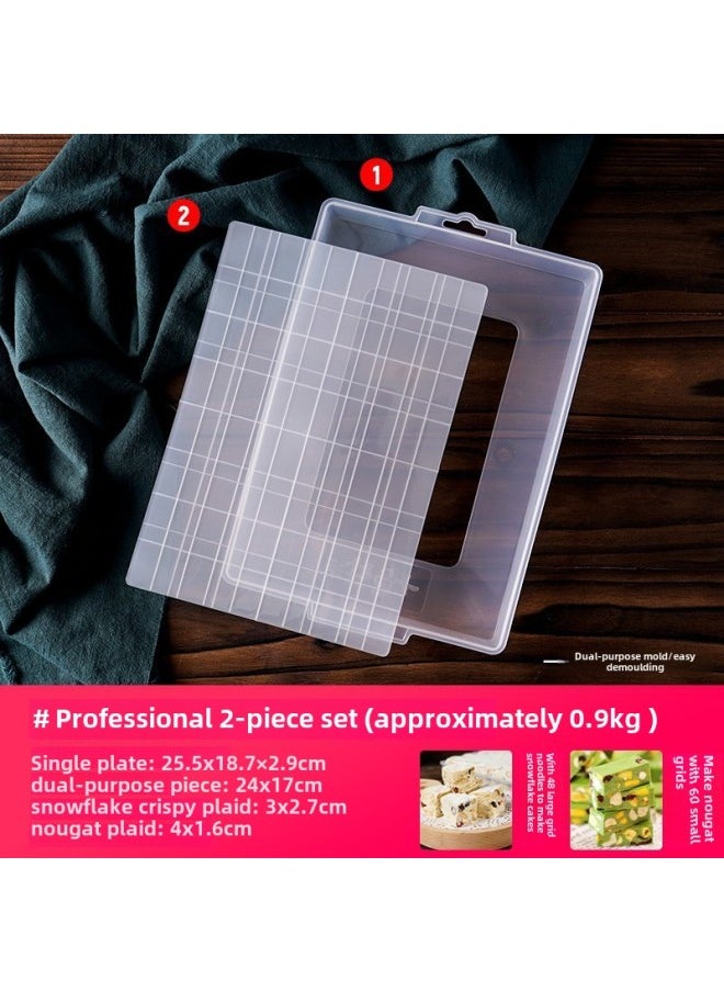 Generic - Snowflake Crisp Mold Nougat Special Live Bottom Cooling Shaping Plate Handmade DIY Material Household Baking Tool-Specifications: Living Bottom 2-piece Set-Color:Transparent - Image 1