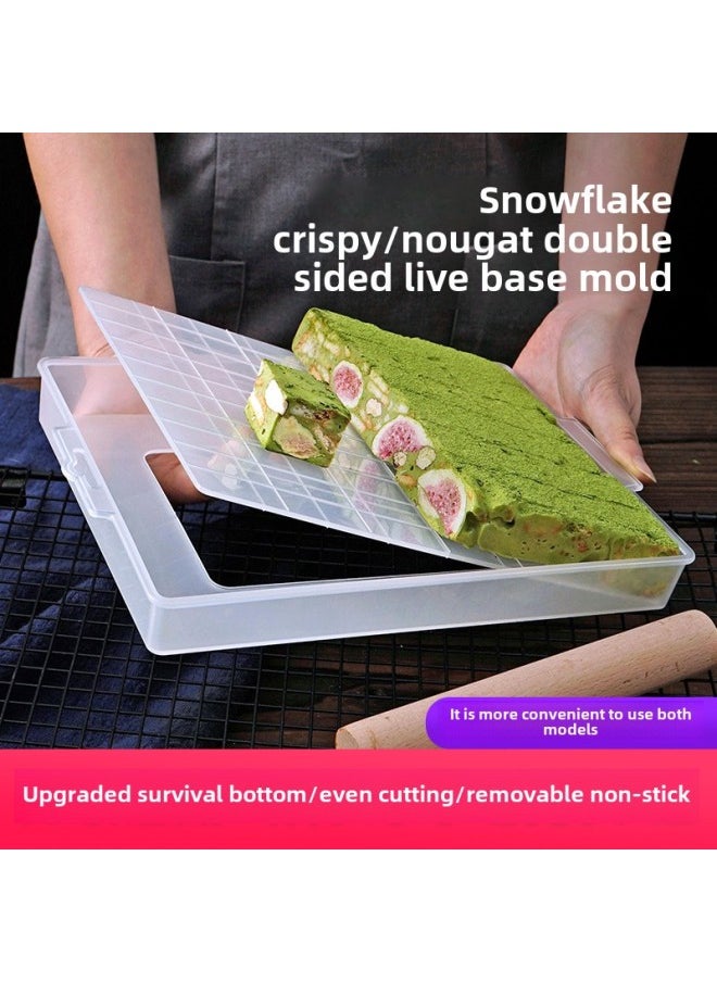 Generic - Snowflake Crisp Mold Nougat Special Live Bottom Cooling Shaping Plate Handmade DIY Material Household Baking Tool-Specifications: Living Bottom 2-piece Set-Color:Transparent - Image 1