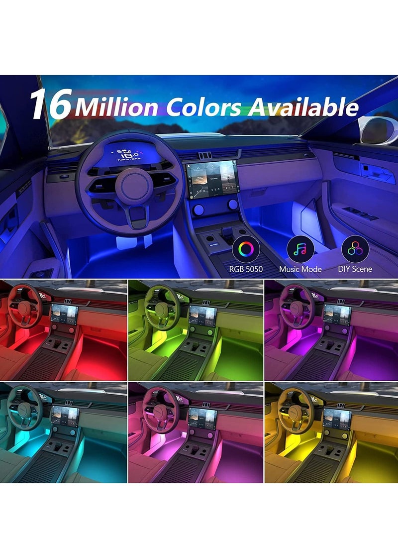 Loquat Car LED Strip Lights, 4pcs 48 LEDs 12V Cigarette Lighter Multicolor Under Seat Dashboard Lights with Ambient Sound Interaction and Remote Control - Image 5