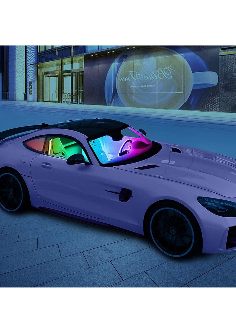 Loquat Car LED Strip Lights, 4pcs 48 LEDs 12V Cigarette Lighter Multicolor Under Seat Dashboard Lights with Ambient Sound Interaction and Remote Control - Image 3