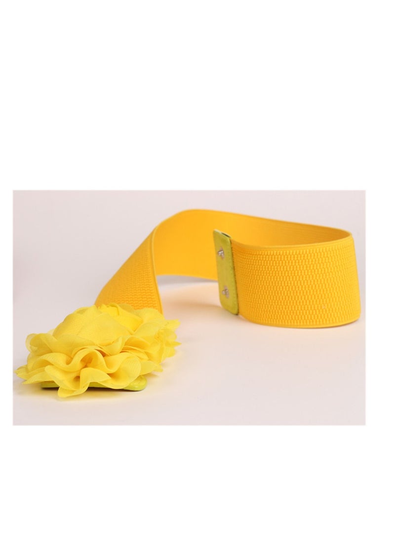 Loquat - Decorative Female Simple All Kinds Of Elastic Belt rose Elastic Waist Seal 60g Yellow - Image 1