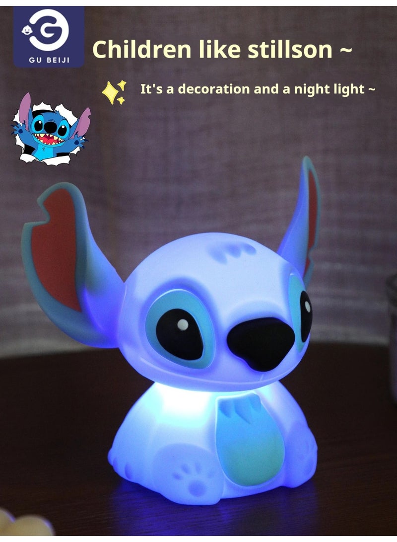 مصباح ليلي على شكل ستيتش، هدايا ستيتش لطيفة للبنات، مصباح ليلي على شكل ستيتش، هدايا بطة لطيفة للبنات، مصباح ستيتش للهدايا، مصباح ديكور لغرفة النوم، ABS+SIL، تحكم باللمس، محمول وقابل لإعادة الشحن، هدايا عيد ميلاد للأولاد والبنات، أزرق - Image 5