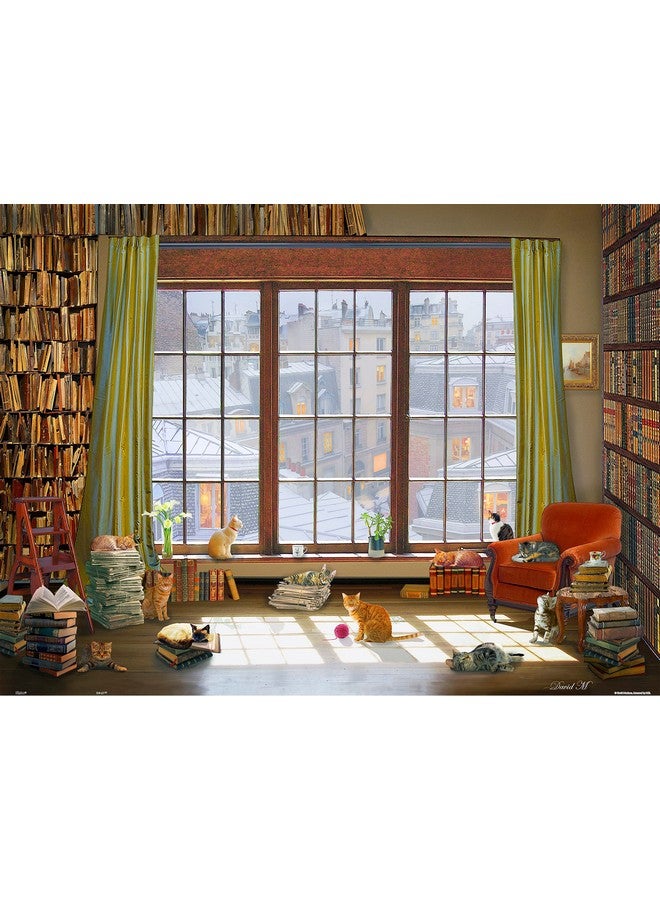 Pintoo Jigsaw Puzzles 1200 Piece For Adults - David Maclean - Window Cats Beautiful Plastic Puzzle For Home Decor Zero Dust Easy Storage [H2134] - Image 1
