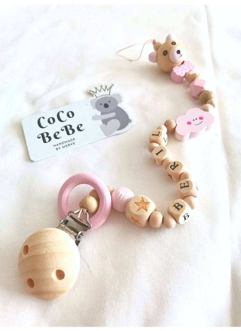 Coco Bebe Name-Customized Wooden Pacifier Chain  - Image 2