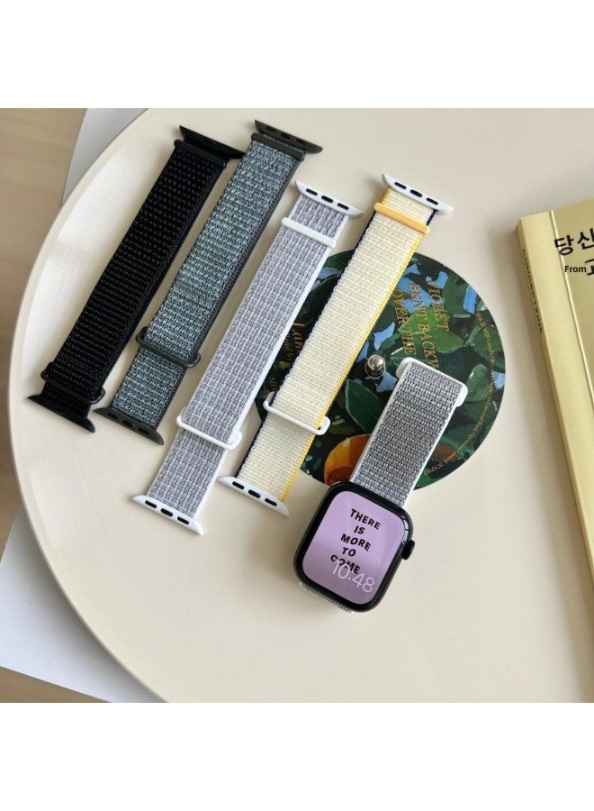 Summer Breathable Nylon Loop Velcro Strap For Apple Apple Watch Iwatch10 Generation 9876-Colour:Wheat Flour-Specification:38/40/41  - Image 5