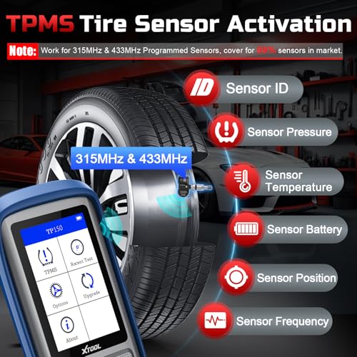 XTOOL TP150 TPMS Programming Tool, Universal TPMS Relearn/Reset/Activate Tool, Tire Sensor Programmer for XTOOL TS100 Only, Tire Pressure Monitor System Diagnostics Tool - Image 4