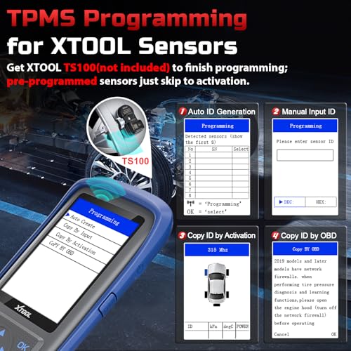 XTOOL TP150 TPMS Programming Tool, Universal TPMS Relearn/Reset/Activate Tool, Tire Sensor Programmer for XTOOL TS100 Only, Tire Pressure Monitor System Diagnostics Tool - Image 3