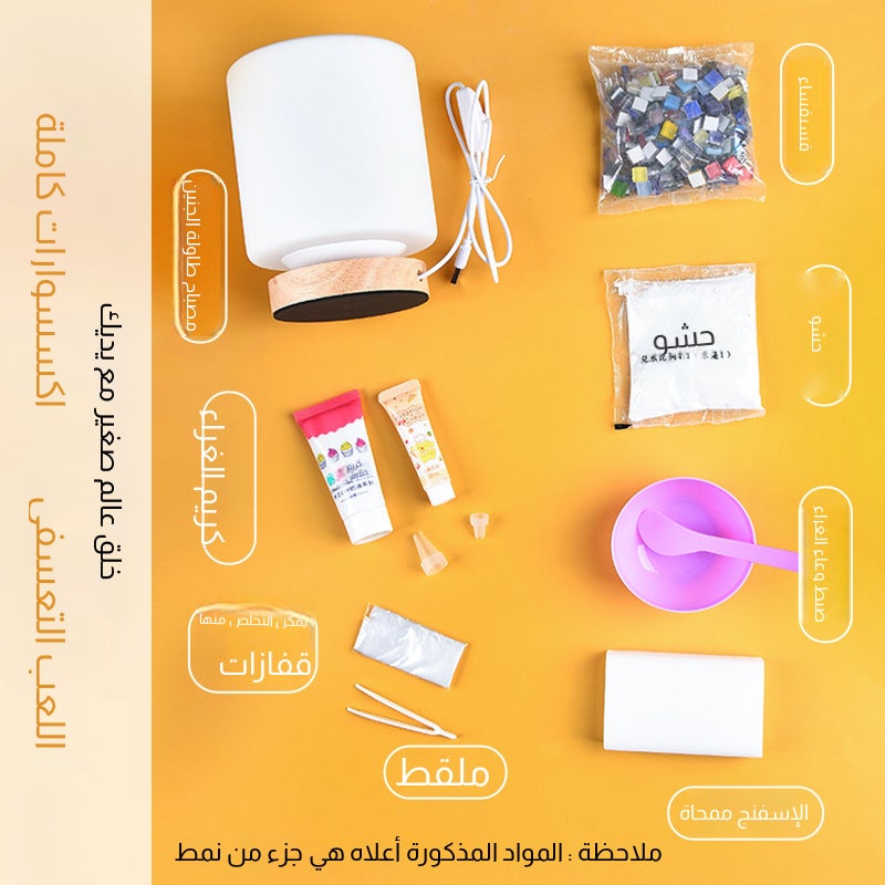 طقم صناعة مصباح طاولة فسيفساء - ديكور تركي يدوي وهدية - Image 1
