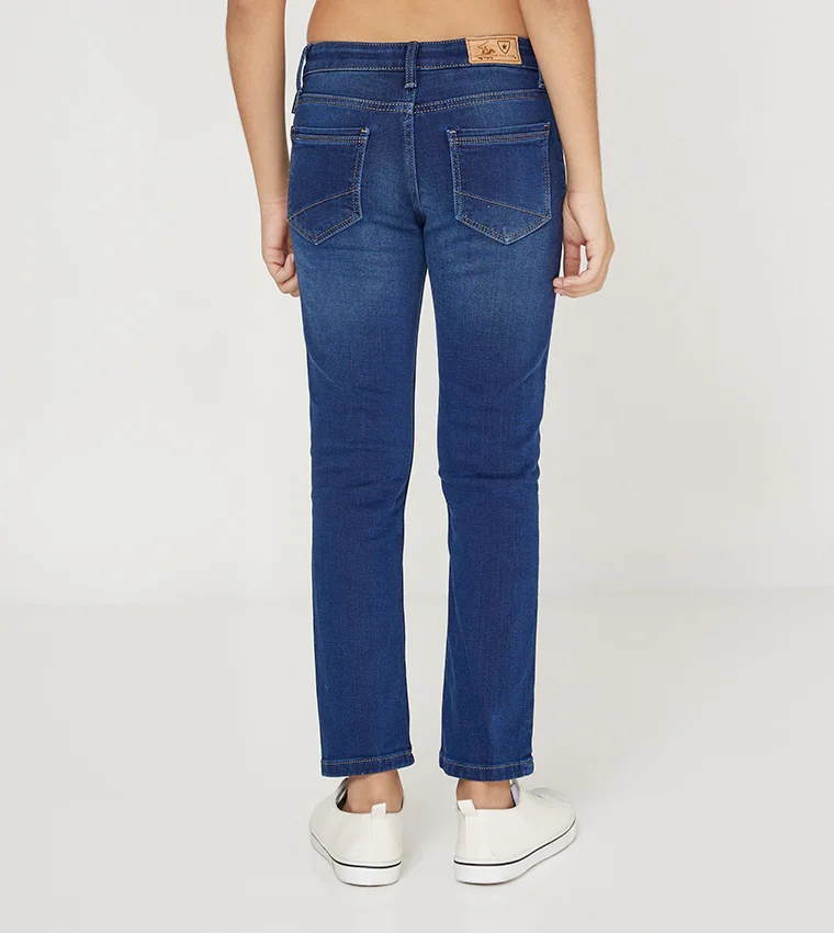 بيفرلي هيلز بولو كلوب جينز مستقيم بقصة باهتة