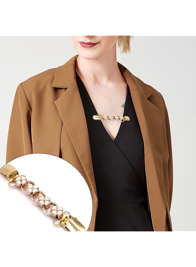 erorex 3Pcs Tie Up Sweater Clip And Scarf Clip Set Vintage Dress Clips Back Cinch Clip For Clothing Shawl Clasps Ladies Dress Chain Cardigan Retro Cardigan Collar Brooch Clips£¬3 Styles - Image 2