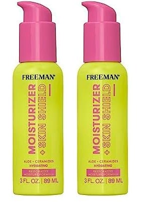 Freeman - Freeman Restorative Moisturizer  Hydrating Skin Facial Shield Lightweight Face Serum Infused With Aloe Vera  Ceramides Soothes  Calms Relieves Dry Skin 3 floz 89 mL Bottle Pack of 2 - Image 1