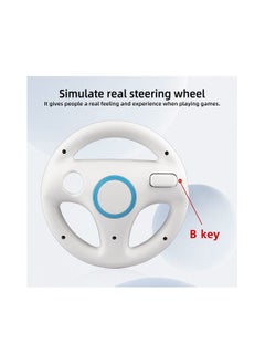 SYOSI Steering Wheel for Nintendo Wii and Wii U Remote Controller, 2 Pack Racing Wheels Games Accessories for Mario Kart, Game Controller Wheel for Nintendo Wii Remote Game (White)  - Image 4