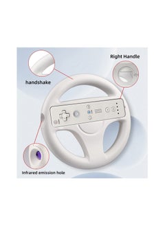 SYOSI Steering Wheel for Nintendo Wii and Wii U Remote Controller, 2 Pack Racing Wheels Games Accessories for Mario Kart, Game Controller Wheel for Nintendo Wii Remote Game (White)  - Image 5