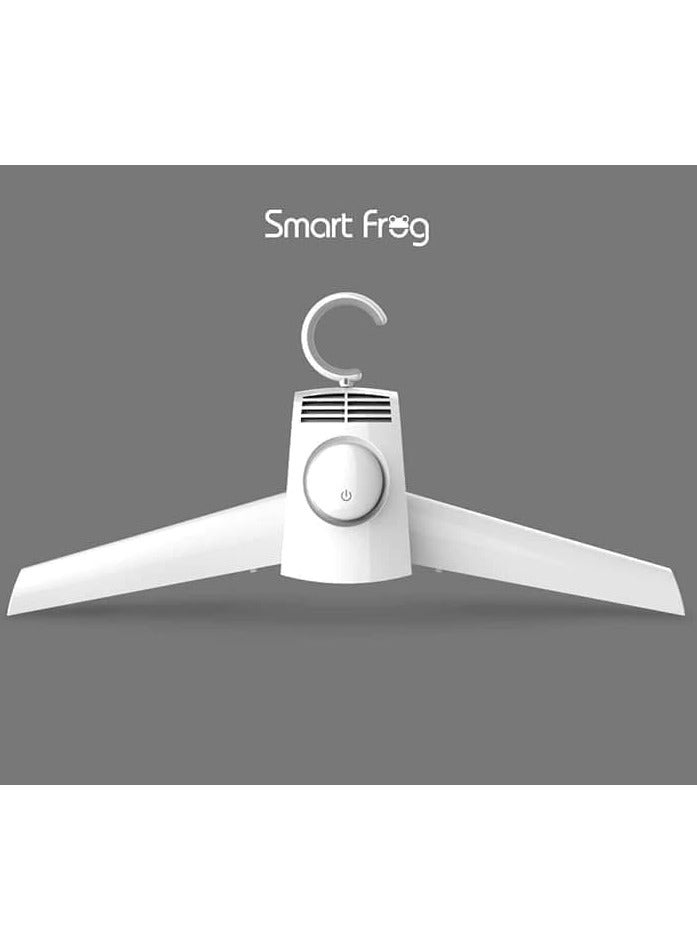 فروغ شماعة تجفيف الملابس, مجفف ملابس محمول،  ب 3 مخارج هواء للملابس والأحذية ,تجفيف سريع وفوري ببطارية شحن ,ابيض - Image 1