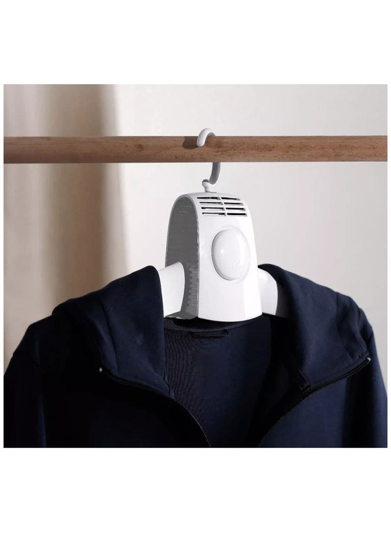 فروغ شماعة تجفيف الملابس, مجفف ملابس محمول،  ب 3 مخارج هواء للملابس والأحذية ,تجفيف سريع وفوري ببطارية شحن ,ابيض - Image 2