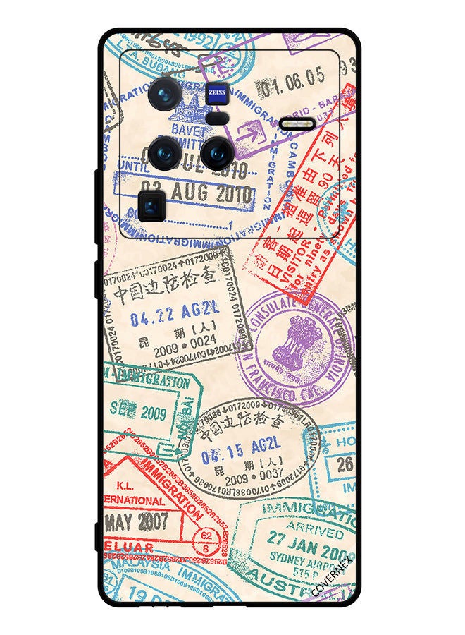 Covernex Protective Case Cover For vivo X80 Pro Travel Stamps - Image 1