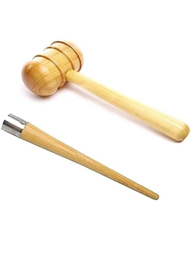 CRAZX Cricket Bat Mallet | Color: Beige | Size: Standard | Material: Wood | Hammer with Accessories - Image 2