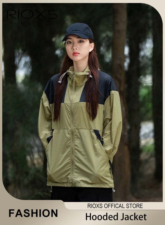 RIOXS Unisex Sun Protection Hoodie Jacket, Lightweight Quick Drying Full Zip UV Hoodies with Zipper Pockets, Breathable Sun Cover Up Shirts, Casual Long Sleeve Sun Shirt Fishing Hiking Outdoor Jacket for Running Cycling Hiking Climbing Travel - Image 1