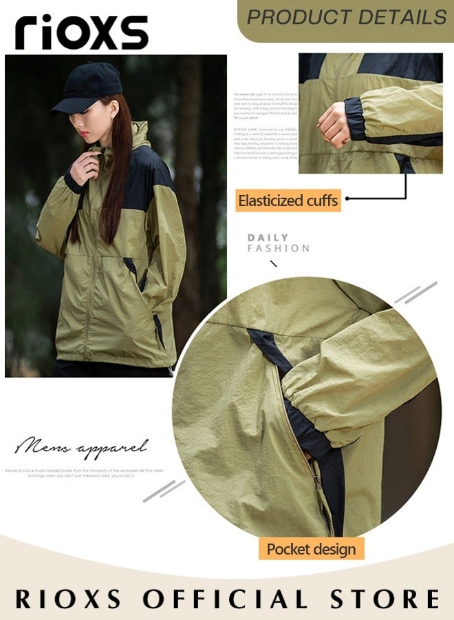 RIOXS Unisex Sun Protection Hoodie Jacket, Lightweight Quick Drying Full Zip UV Hoodies with Zipper Pockets, Breathable Sun Cover Up Shirts, Casual Long Sleeve Sun Shirt Fishing Hiking Outdoor Jacket for Running Cycling Hiking Climbing Travel - Image 3