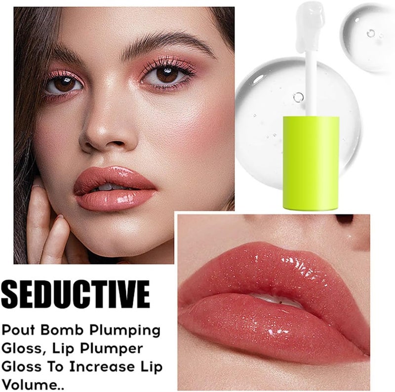 FYEBOO Hydrating Lip Oil Big Brush Head Lip Glaze - Gloss Clear Lip Gloss Oil - Nourishing & Non-Sticky - Long Lasting - Fresh, Clear, Smooth, Oil - Image 3