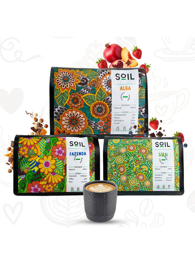 سويل طقم قهوة SOIL Roastery – فازيندا، قوجي وألبا مع كوب سيراميك - Image 2