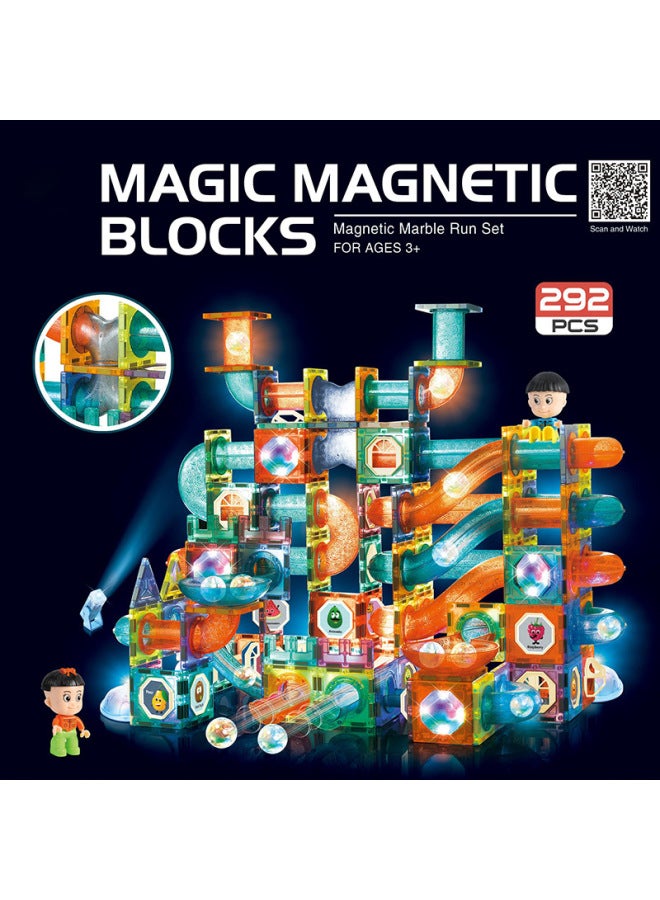 Color Window Magnetic Toy Pipe Magnet Children's Slide Ball Magnetic Building Blocks Track Stitching Toys-Color:663 Magnetic Ball Slide Building Blocks 132PCs/a Box Of 12 Boxes  - Image 3
