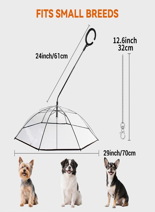 PETLESO Dog Umbrella for Small Dogs, Clear Pet Umbrella with Leash, Rainy Walking Keep Puppy Dry, Self-Assembly Rain Cover, Adjustable Angle Shaft - Image 4